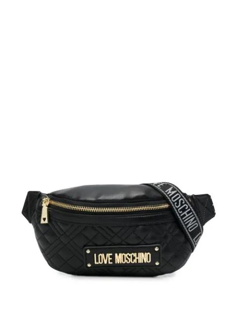 logo-plaque quilted belt bag | Farfetch Global