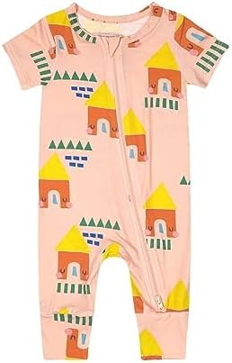 Teach Leanbh Toddler Unisex Baby Bamboo Viscose Pajamas Short Sleeve Romper | Amazon (US)