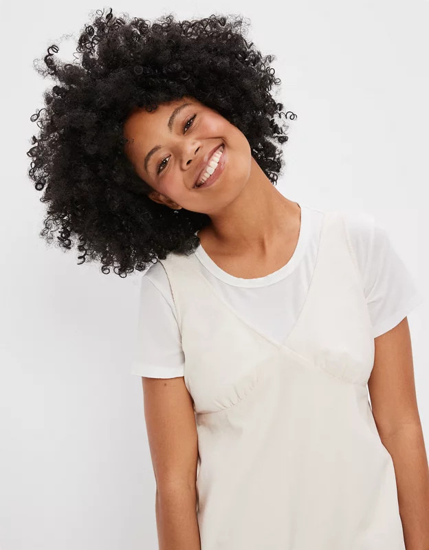 AE Corduroy Babydoll Mini Dress | American Eagle Outfitters (US & CA)