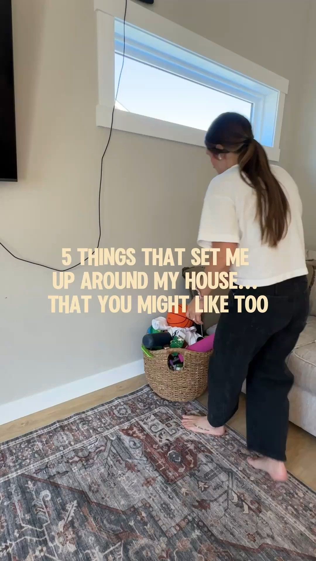None of these are fancy. They’re just tiny systems that make my house feel less chaotic as a working mom.

1. A living room bin for random toys + kid stuff. I empty it once a week so I’m not doing 47 trips around the house every night.
2. Cleaning supplies where they’re actually used. Bathroom spray in the bathroom. Wipes under the sink. Laundry stuff in the laundry room. Less walking = more likely to happen.
3. Activity bags packed + ready to go. One for restaurants, one for the car, and one for the beach! 
4. Kid snacks where they can reach. Because sometimes independence looks like not hearing “MOM I’M HUNGRY” 900 times.
5. A return basket for things that belong somewhere else. I toss things in it during the week and put them away when I have the bandwidth.

Tiny systems > trying to remember everything.

Follow along for more working mom systems 🤍

#WorkingMom
#MomHacks
#MomLifeSimplified
#HomeSystems
#BusyMomLife

#LTKmomlife #LTKHome