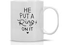 He Put a Ring On It - Funny Engagement Mug - 11OZ Coffee Mug - Mugs For Bride or Fiance - Perfect... | Amazon (US)
