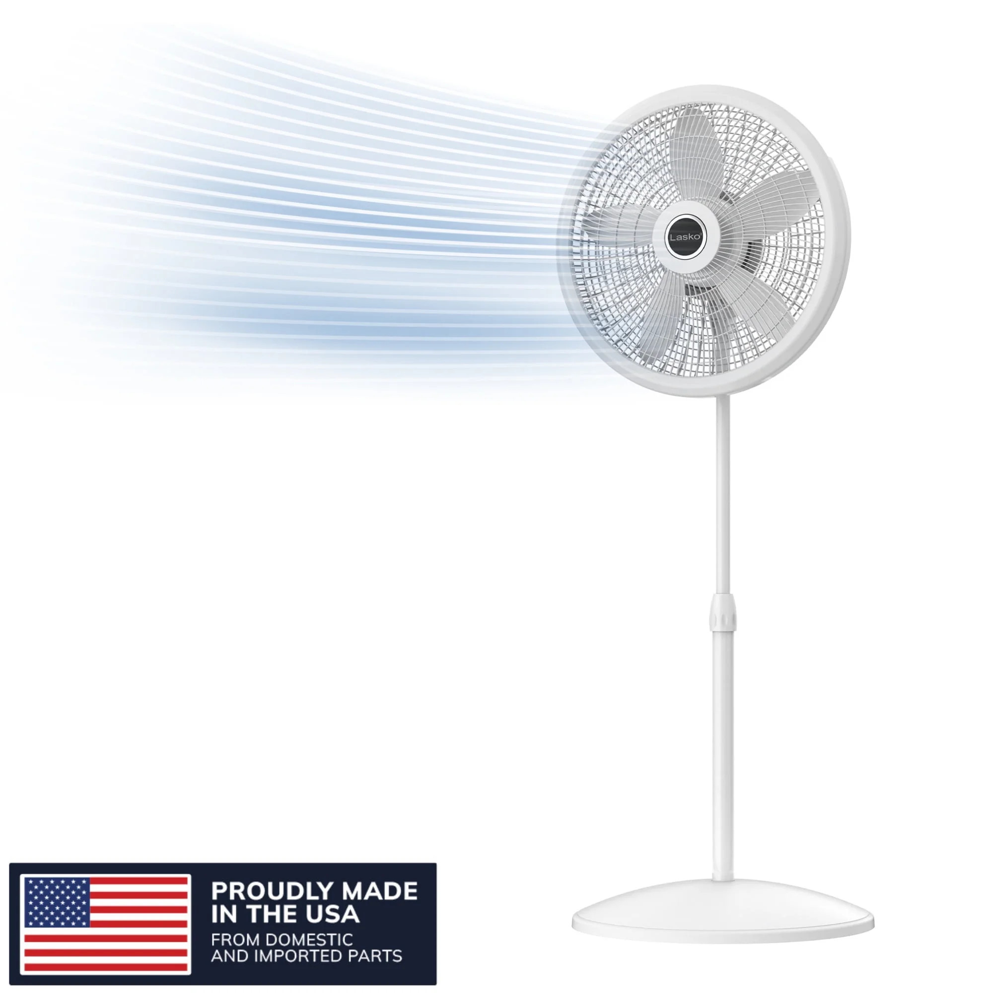 Lasko Cyclone 18" 3-Speed Adjustable Oscillating Pedestal Fan, White, S18931 | Walmart (US)