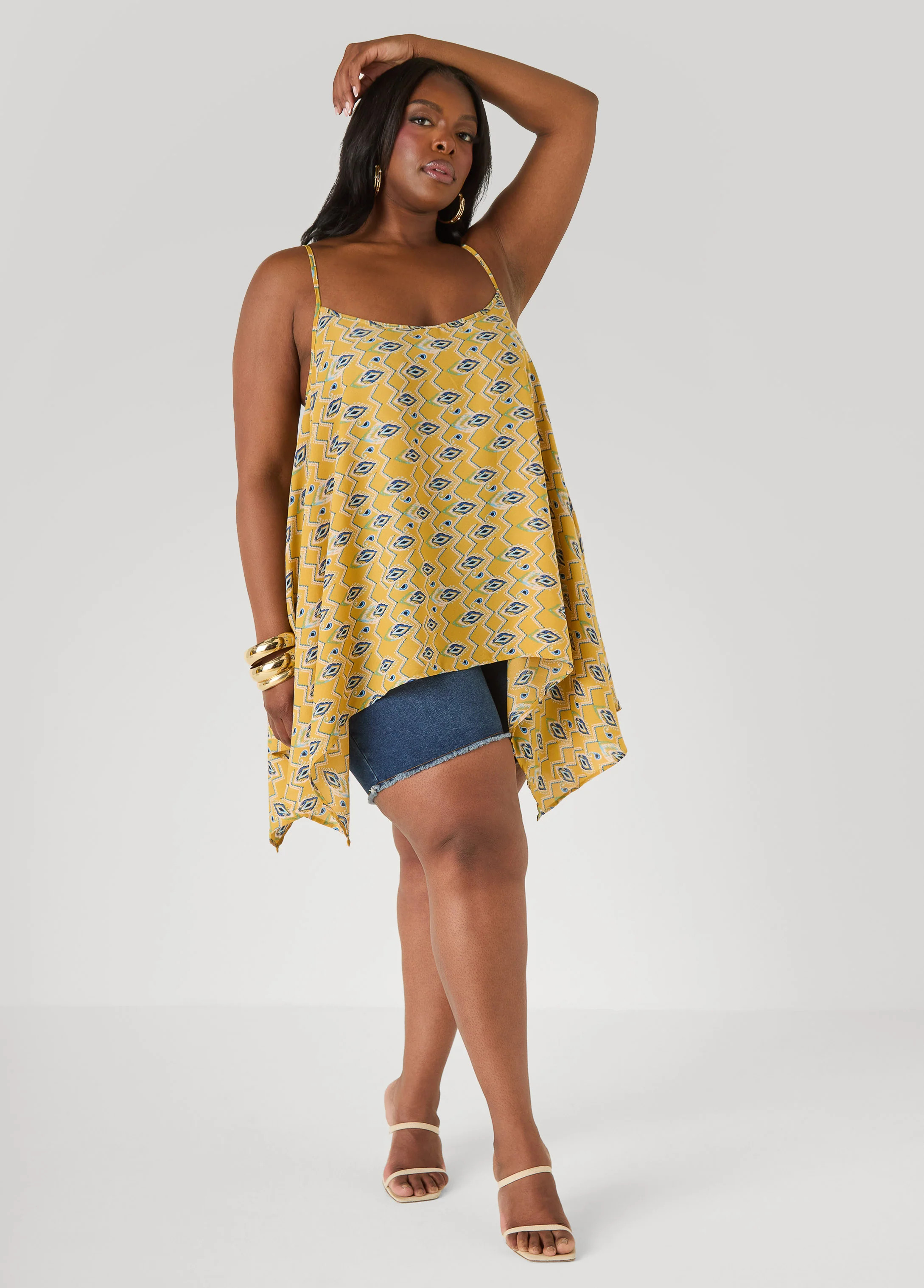 Printed Handkerchief Tank | Ashley Stewart