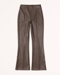 Split-Hem Vegan Leather Slim Flare Pants | Abercrombie & Fitch (US)