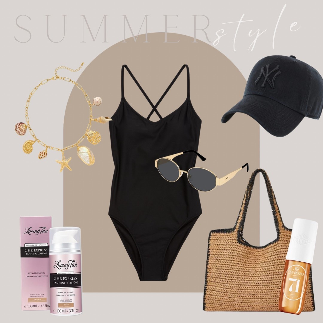 Summer style ☀️🕶️


One piece, swimsuit, vacation essentials, sunscreen, sunless tanner, body spray, baseball cap, shell necklace, black swimsuit, oval sunglasses, straw tote, beach bag 


#summeroutfit #swimsuit #resortstyle #vacation #summervacay 

#LTKSeasonal #LTKSwim #LTKTravel