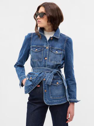 Puff Sleeve Denim Jacket with Washwell | Gap (US)