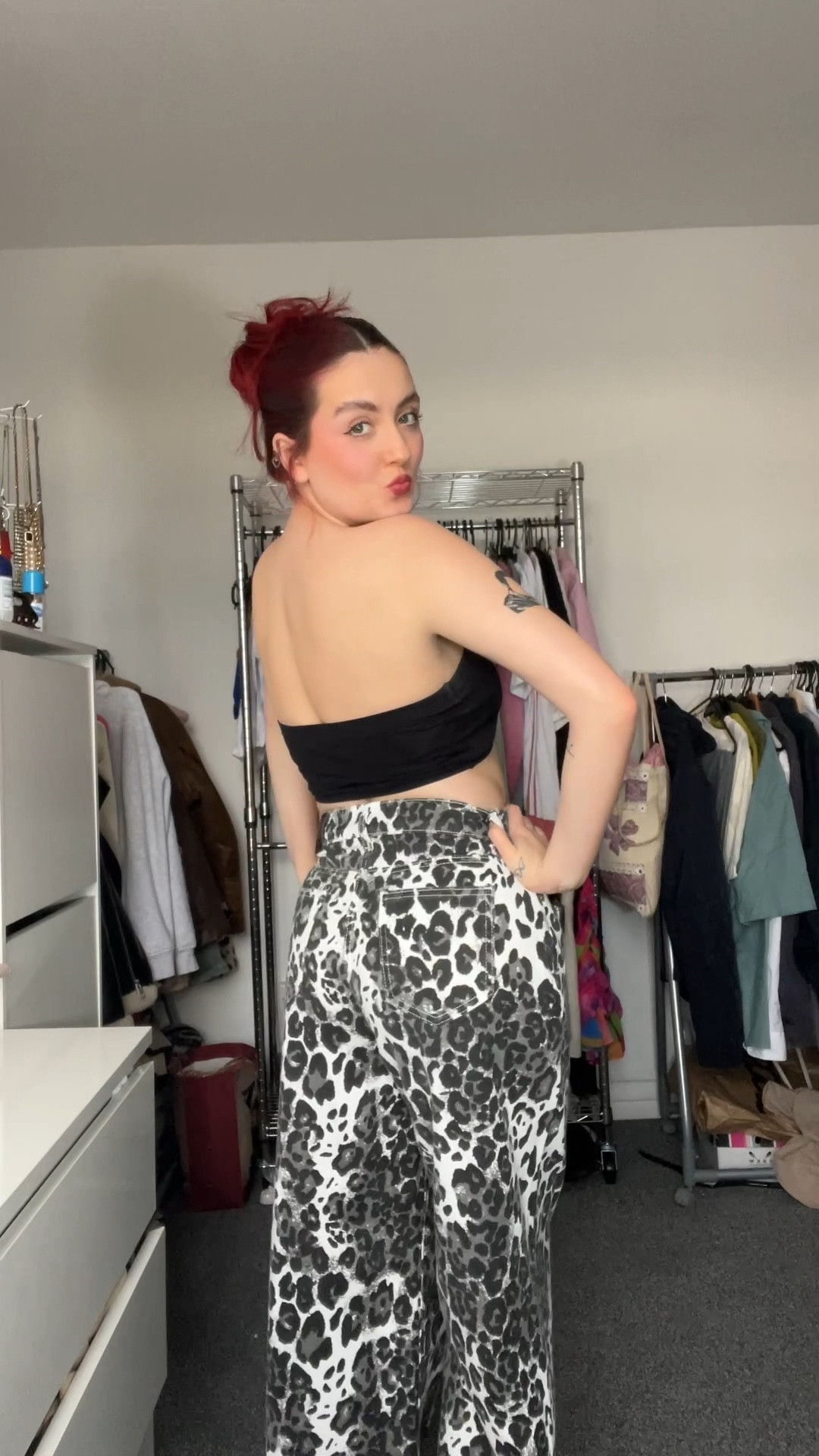 Leopard print jeans 