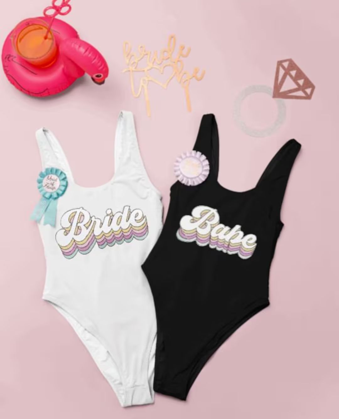 Bride Bathing Suit , Retro Babe Bachelorette Swimsuits Bachelorette Bathing Suits. Bride Swim Sui... | Etsy (US)