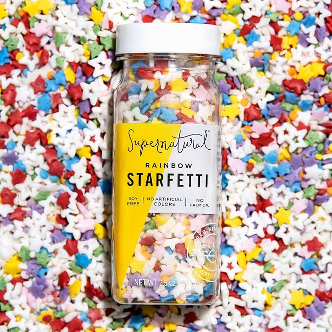 Rainbow Starfetti by Supernatural, Natural Confetti Sprinkles, Gluten-Free, Vegan, No Artificial ... | Amazon (US)