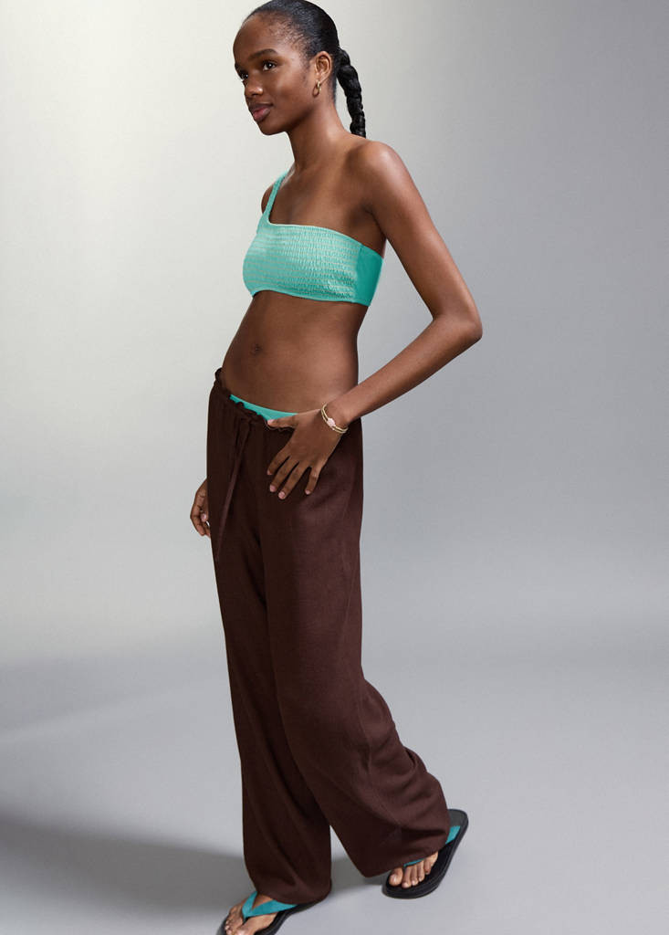 Asymmetrical bikini with medium-coverage bottoms turquoise - Teen - XS - MANGO TEEN | Mango (US/MX/AU)