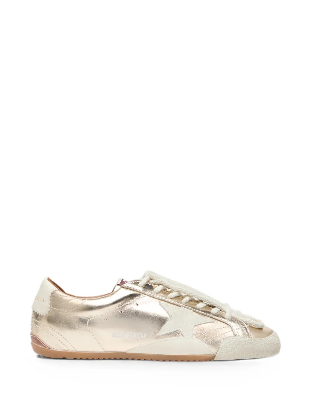 Golden Goose True-Star trainers in metallic platinum leather with light gray suede star | Farfetch Global