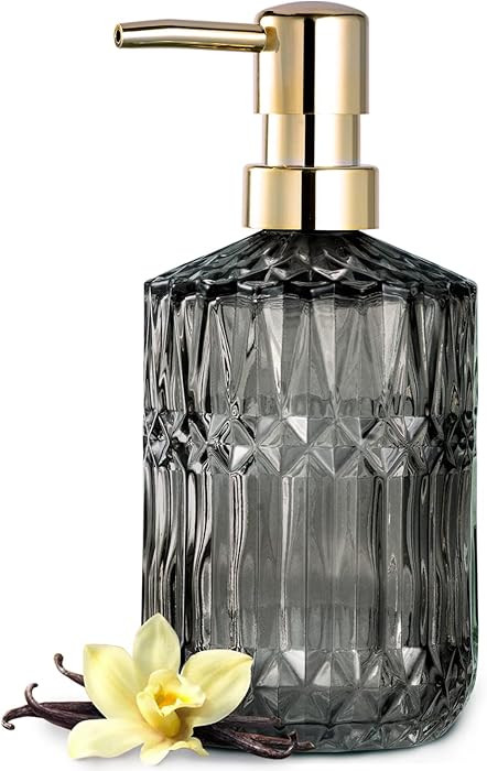 EMPO Clear Crystal Glass Soap Dispenser with ABS Plastic Pump, Lotion Dispensers for Kitchen, Bat... | Amazon (US)