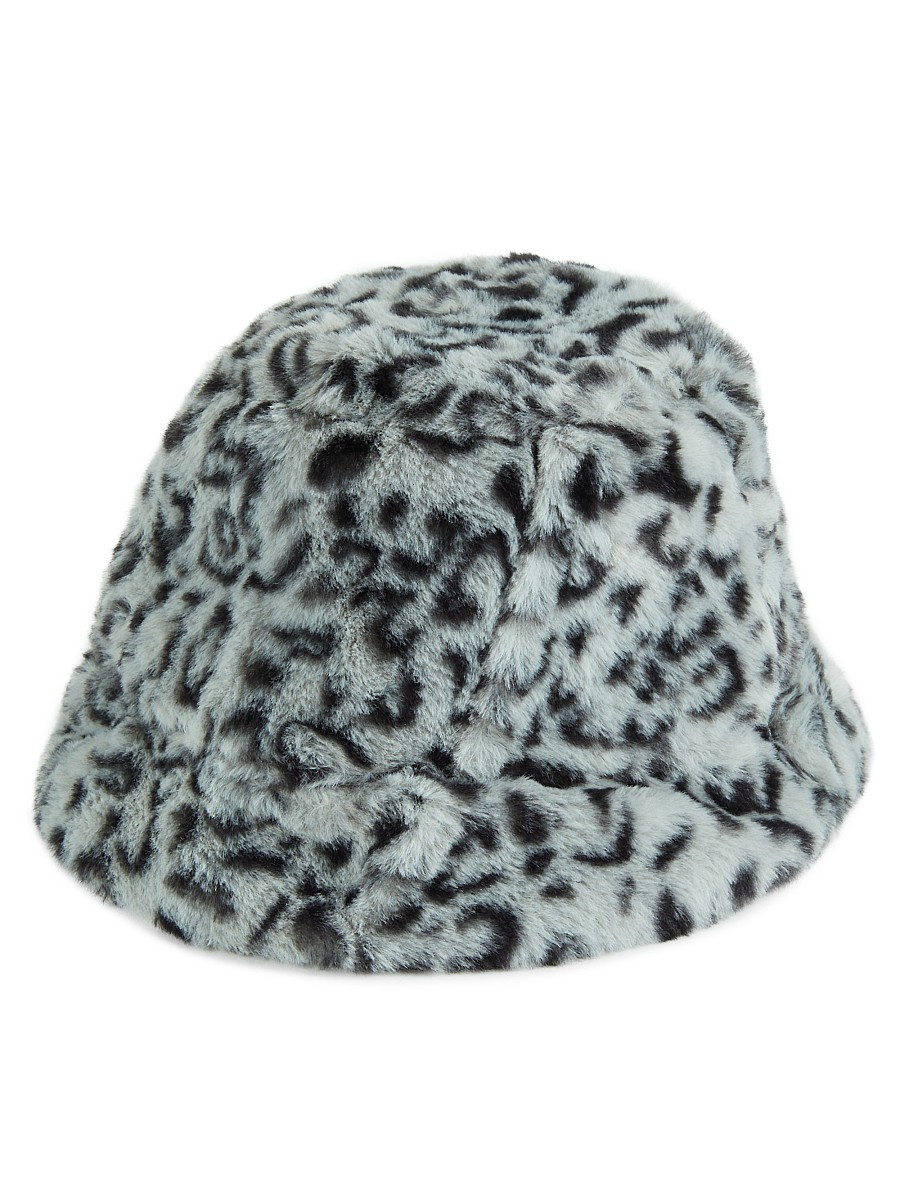 Eugenia Kim Women's Charlie Leopard Print Faux Fur Bucket Hat - Blue Stone | Saks Fifth Avenue OFF 5TH