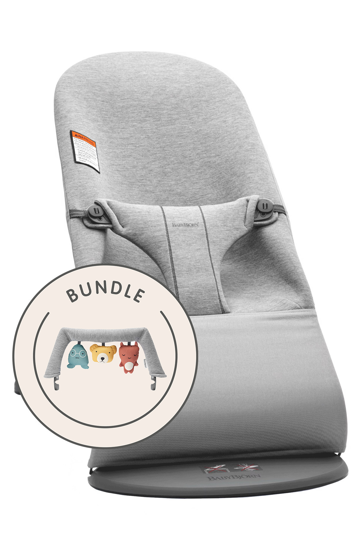 BabyBjorn | Baby Bouncer Bliss Bundle: 3D Jersey | Light Gray - Gray / One Size | Janie and Jack