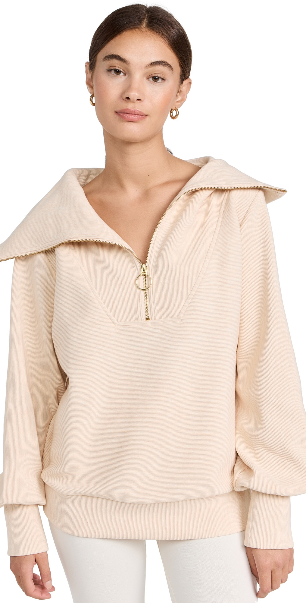 Varley Vine Half Zip Sweatshirt Oatmeal Marl M | Shopbop