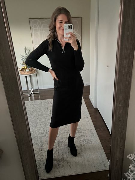 Love this little black dress from tjmaxx.com! #ad Super comfy stretchy soft and flattering. Fits tts, in a small. 

#LTKstyletip #LTKHoliday #LTKunder50