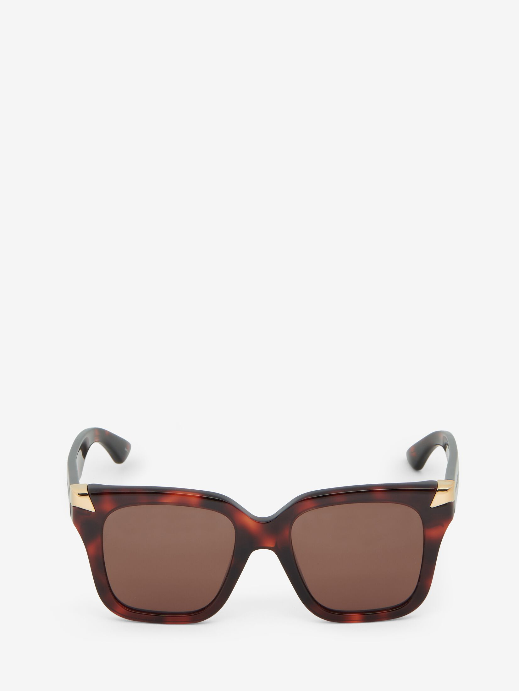 Women's Punk Rivet Oversize Sunglasses in Havana | Alexander McQueen