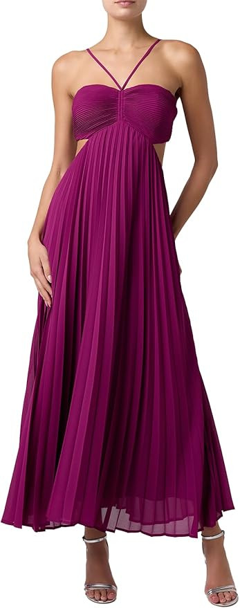 Lulus Moore Accordion Pleat Halter Sweetheart Maxi Dress – Chiffon Formal Gown for Women | Amazon (US)
