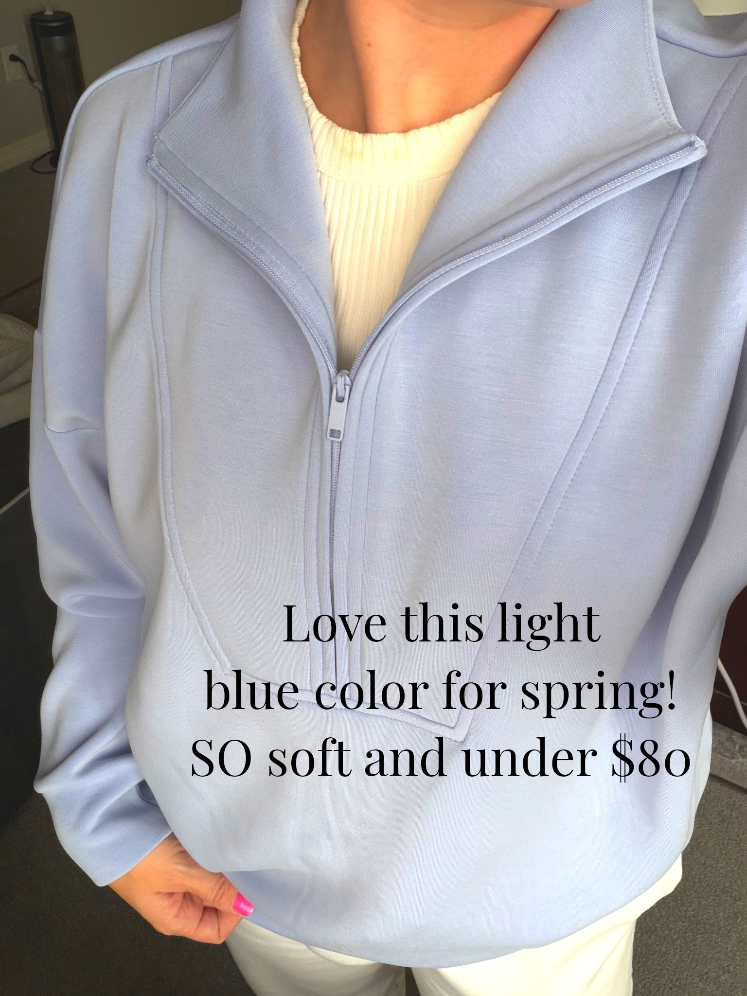 Love this light blue for spring. Such a soft material and fits tts. Under $80!

Activewear, quarter zip, Zella, workout outfit 

#LTKActive