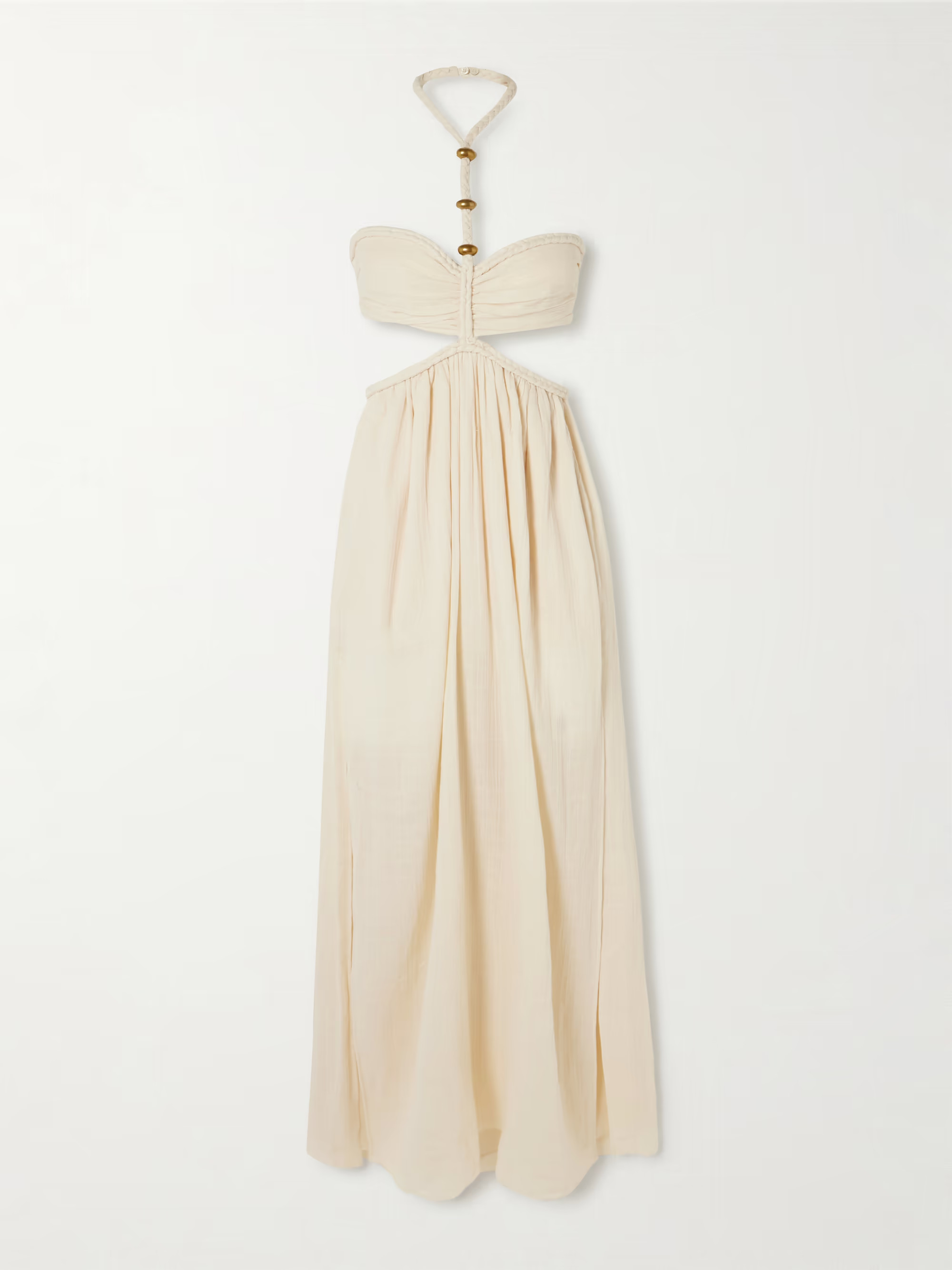 Justine embellished cutout braided cotton-gauze halterneck maxi dress | NET-A-PORTER APAC