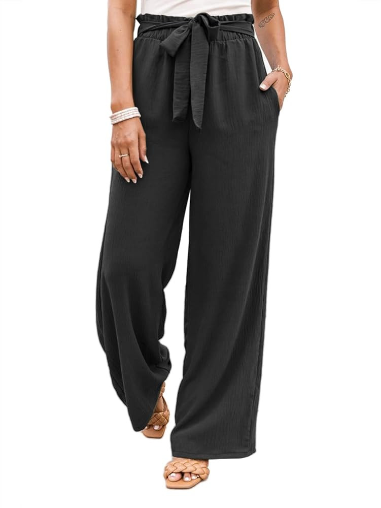 NIMIN Wide Leg Pants for Women High Waisted Business Casual Pants Work Pants Loose Flowy Summer Beac | Amazon (US)