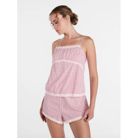 Joyspun Women's Sleep Cami and Shorts Set with Lace Trim, Sizes XS-3X | Walmart (US)
