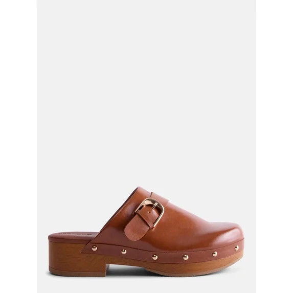 Scenario Women's Studded Faux Leather Platform Clogs | Walmart (US)