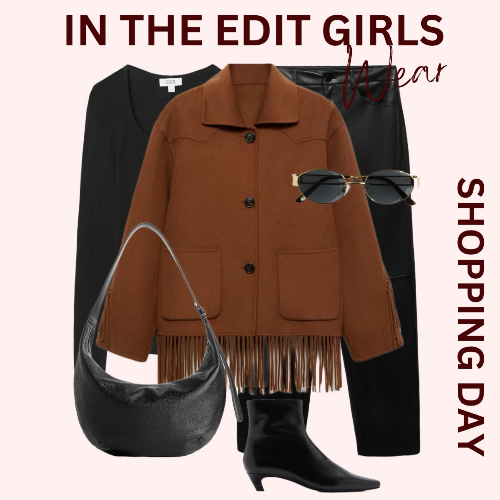 Leather trouser styling. 

Brown tassel jacket 
Black boots 
Crossbody bag 
Faux leather trouser 

#LTKeurope #LTKautumn #LTKstyletip