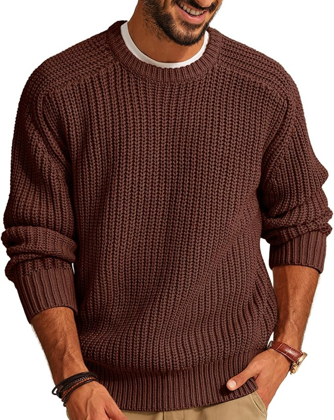 PJ PAUL JONES Mens Sweater Crewneck Knit Sweaters Casual Textured Pullover Sweater | Amazon (US)