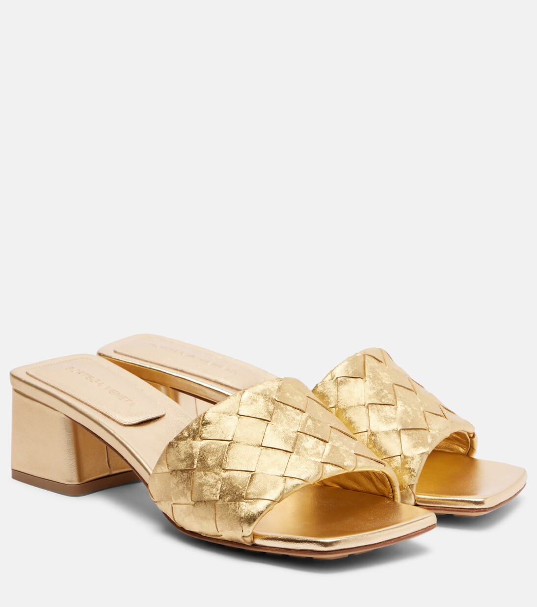 Parco Intrecciato metallic leather mules | Mytheresa (US/CA)