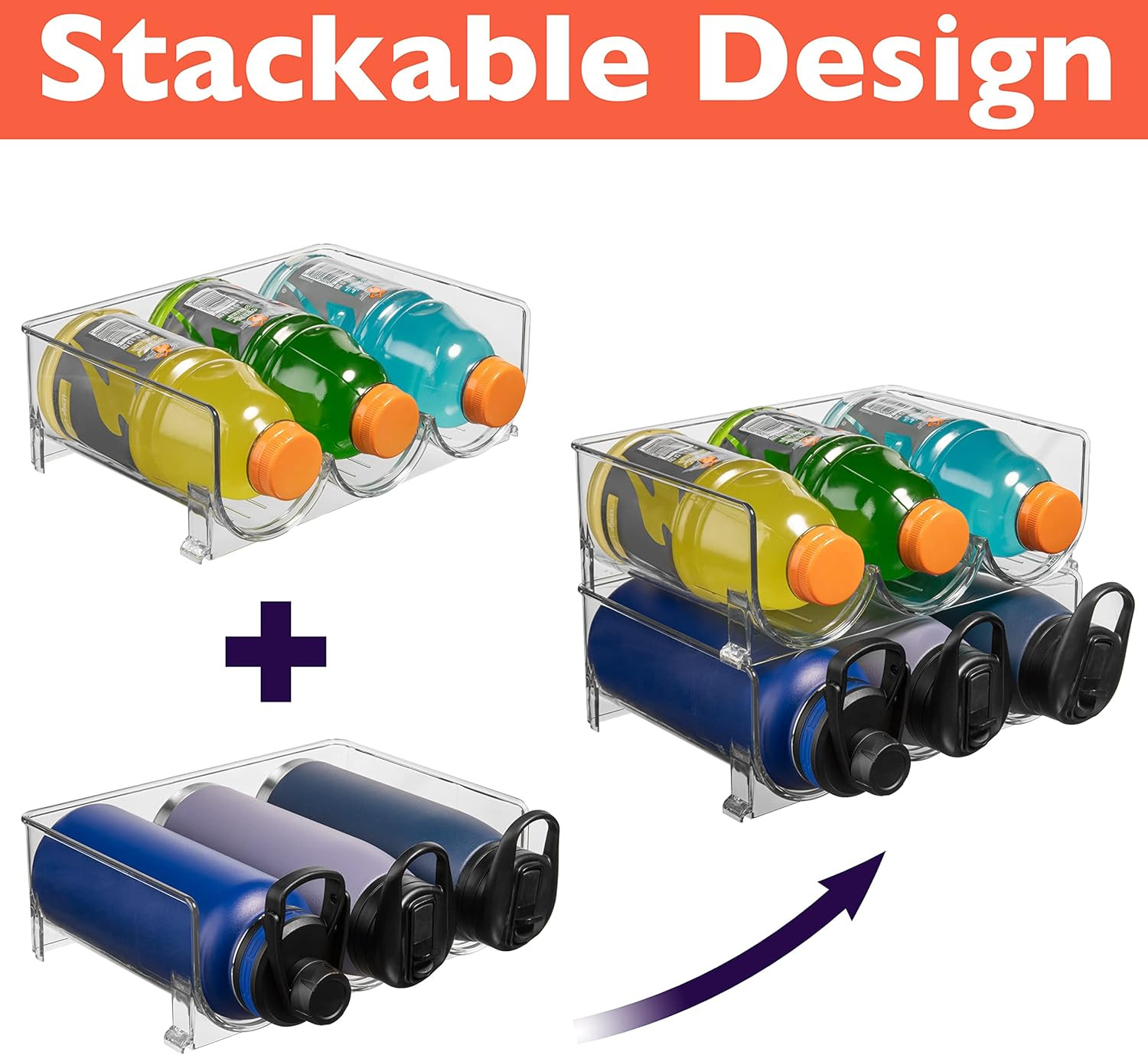 Amazon.com: CLEARSPACE Water Bottle Organizer – Perfect as a Pantry Organizer and Cabinet Organ... | Amazon (US)