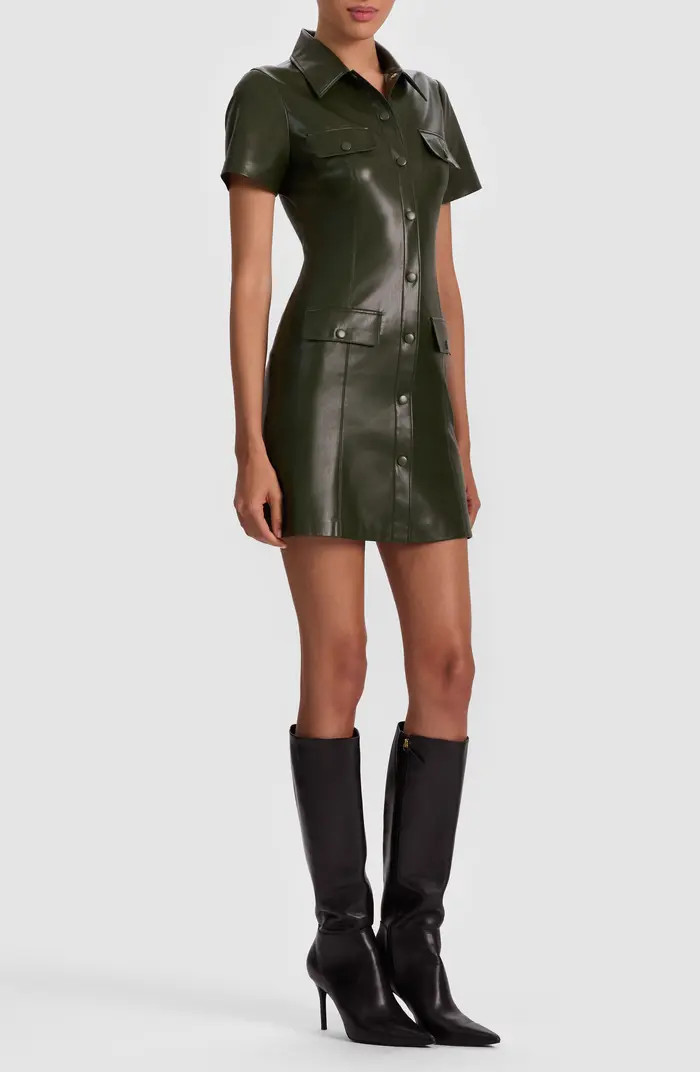 Jamie Faux Leather Mini Shirtdress | Nordstrom