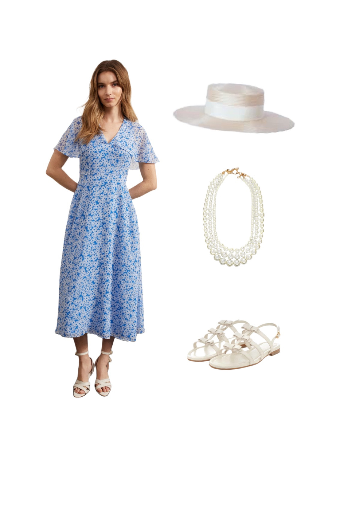 Pretty in blue and white! This is the Forbury Paris midi - one of my favourite pieces from the stunning SS24 Hobbs London collection and shown with the brand new Holly Bow Sandals and Monica 3 row pearl necklace - so ladylike! This dress is perfect for dressing up, while if you just wear with the sandals you have a sweet daytime look. Add with a Parisian style Boater hat by Whiteley from John Lewis for the finishing touch! 

#blueandwhite #hobbslondon #mididress #occasionwear #royalascot #summeroutfit #dresslover #weddingguestoutfit #summeroutfitinspo

#LTKsummer #LTKuk #LTKeurope