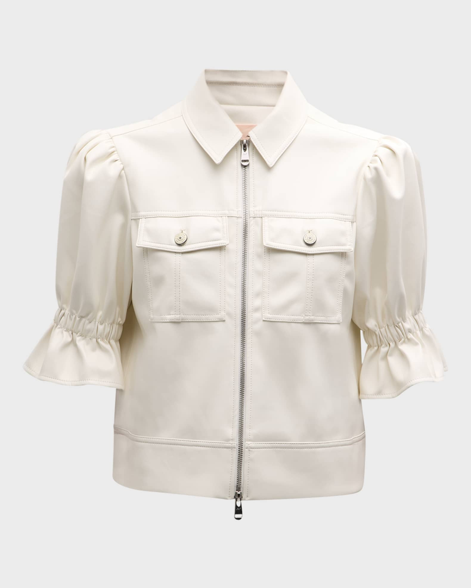 Holly Cropped Vegan Leather Jacket | Neiman Marcus