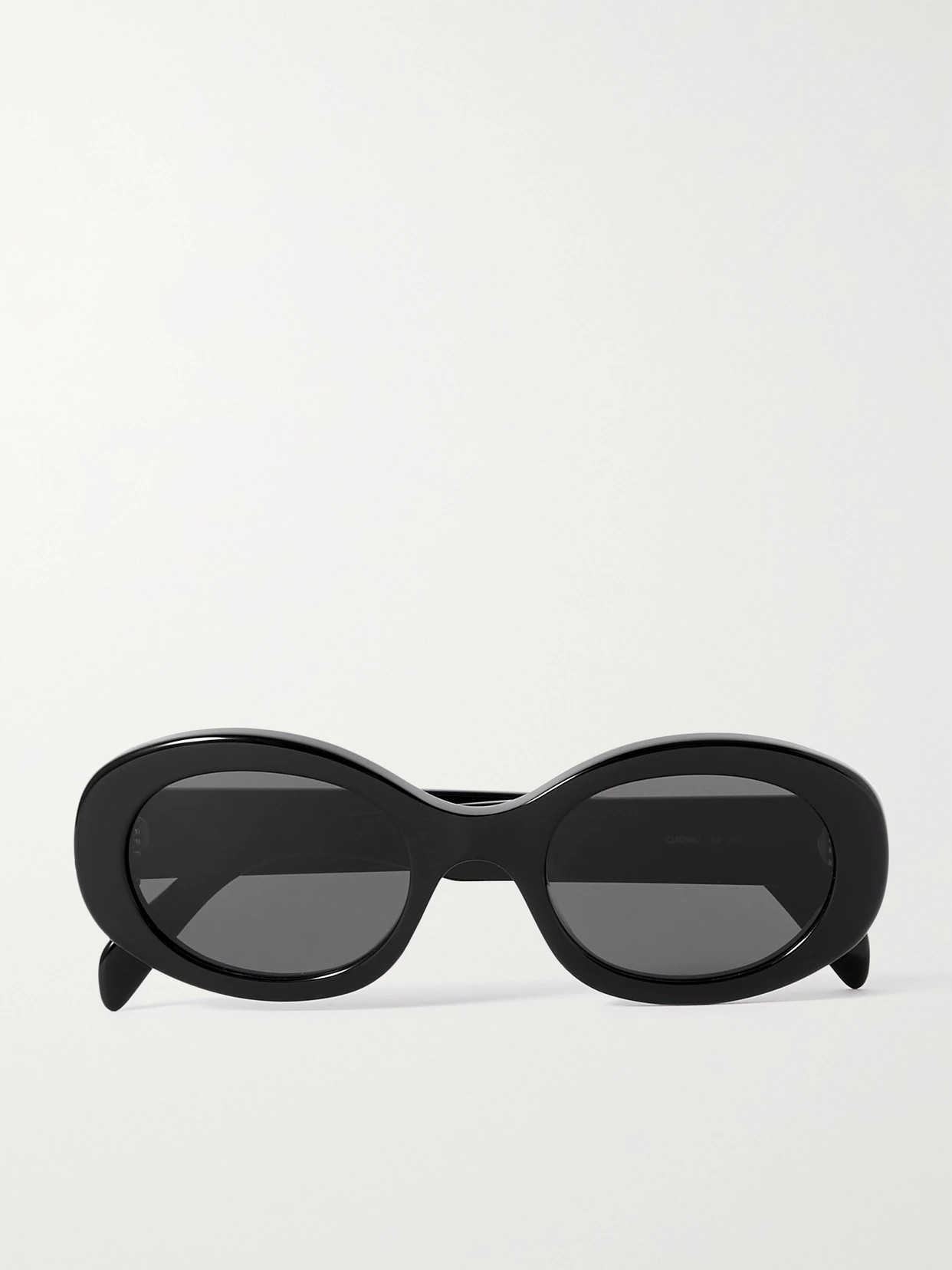 CELINE Eyewear - Triomphe Oval-frame Acetate Sunglasses - Black | NET-A-PORTER (US)