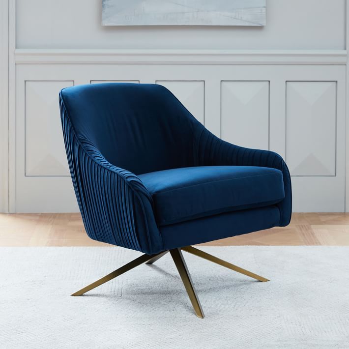 Roar + Rabbit&trade; Pleated Swivel Chair | West Elm (US)