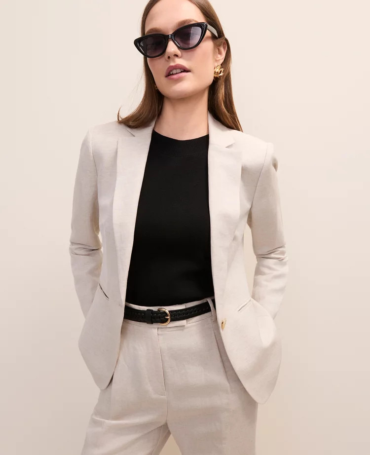 The Hutton Blazer in Linen Blend | Ann Taylor