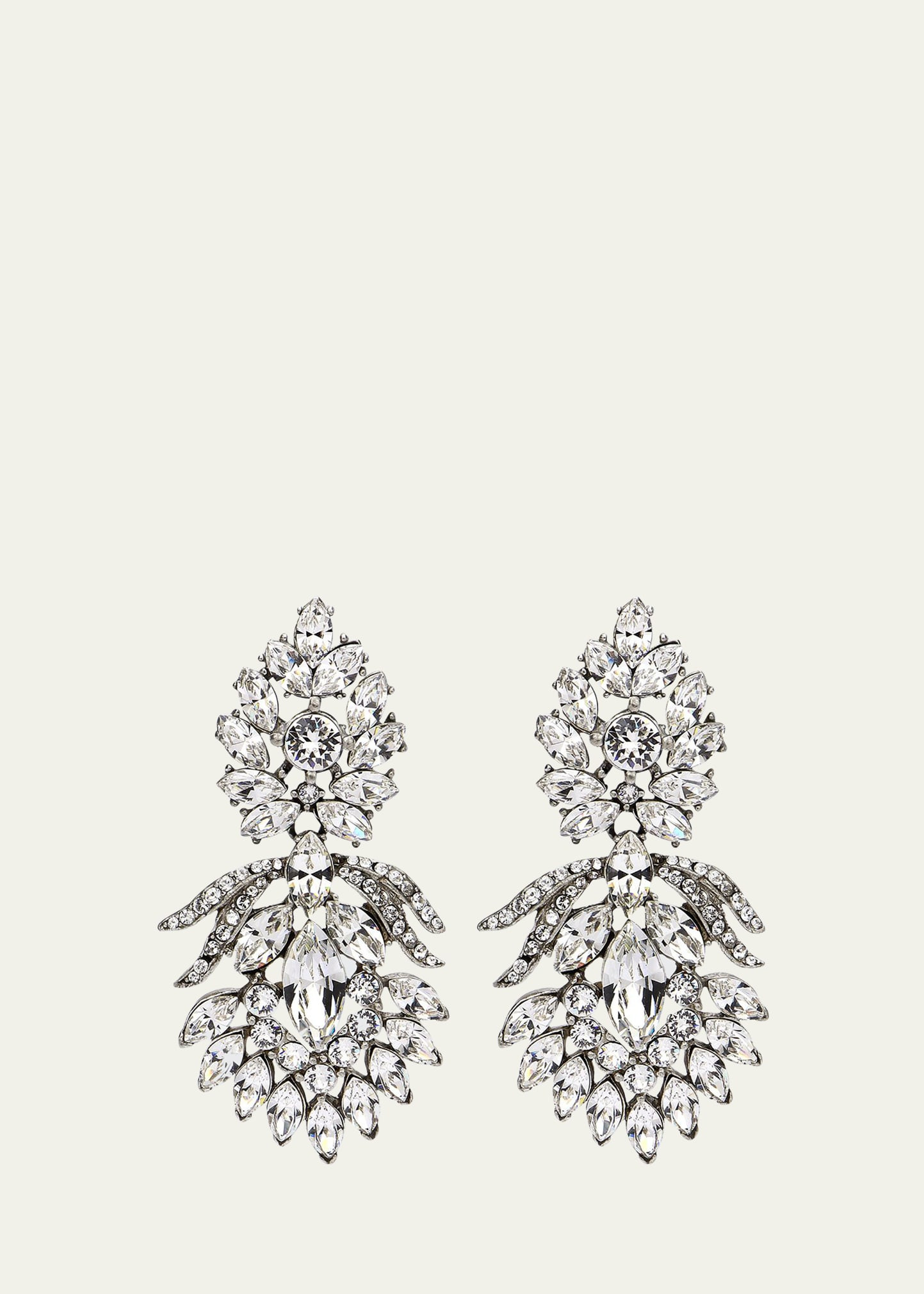 Ben-Amun Silver Crystal Peacock Drop Clip-On Earrings | Bergdorf Goodman