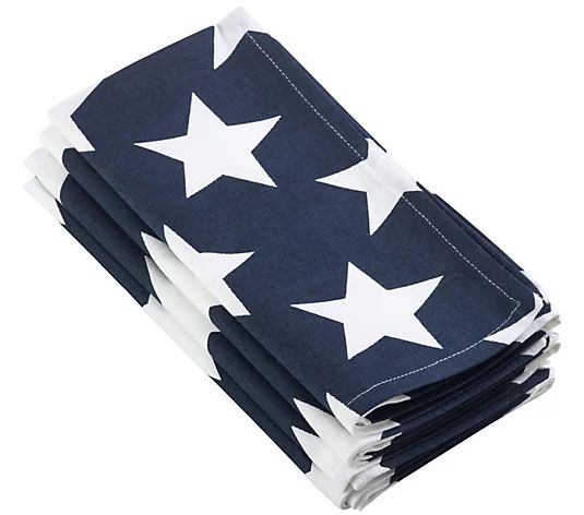 Star Spangled American Flag Napkins by ValerieSet of 4 - QVC.com | QVC