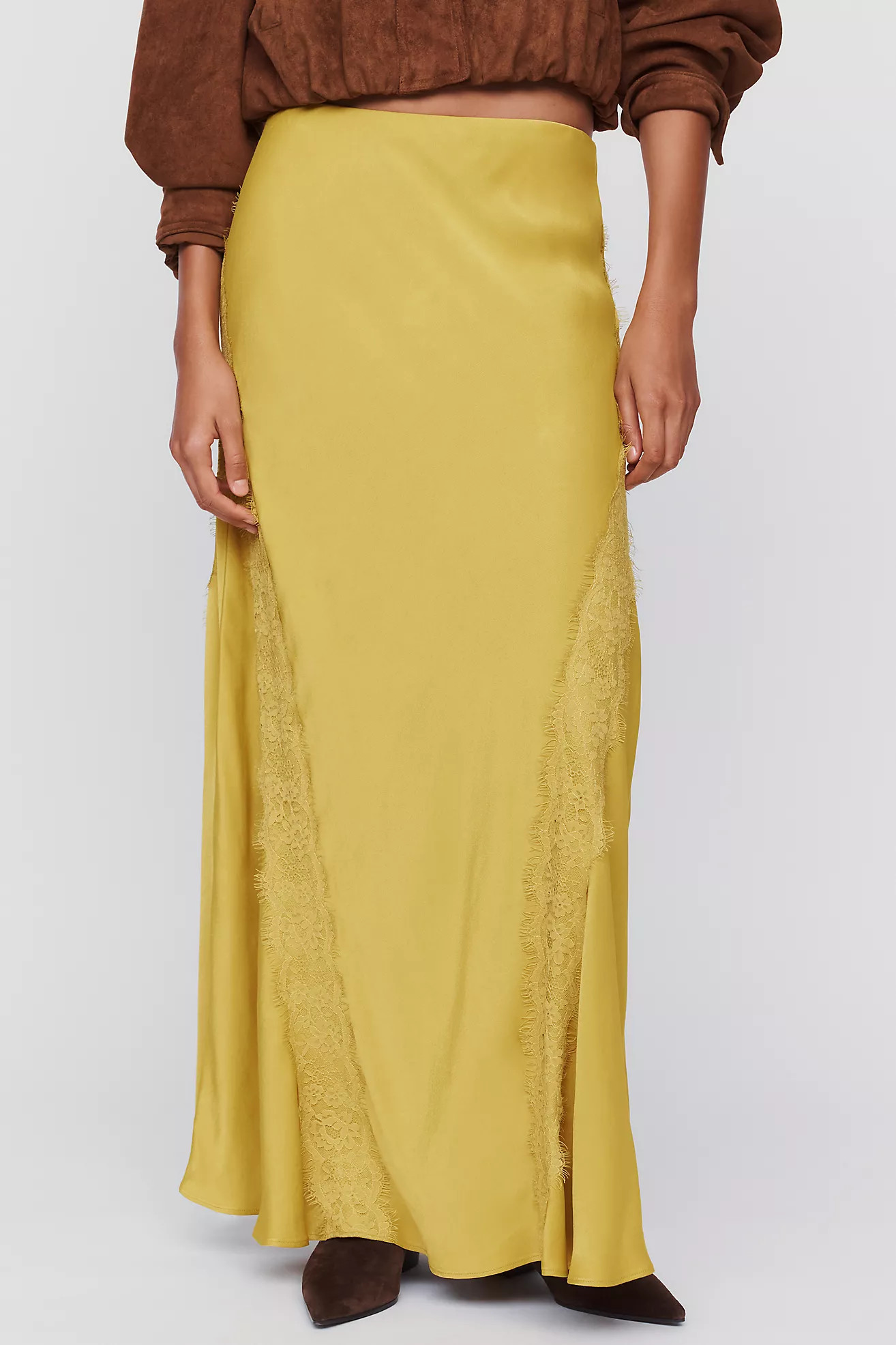 By Anthropologie Tilda Lace-Trim Maxi Slip Skirt | Anthropologie (US)