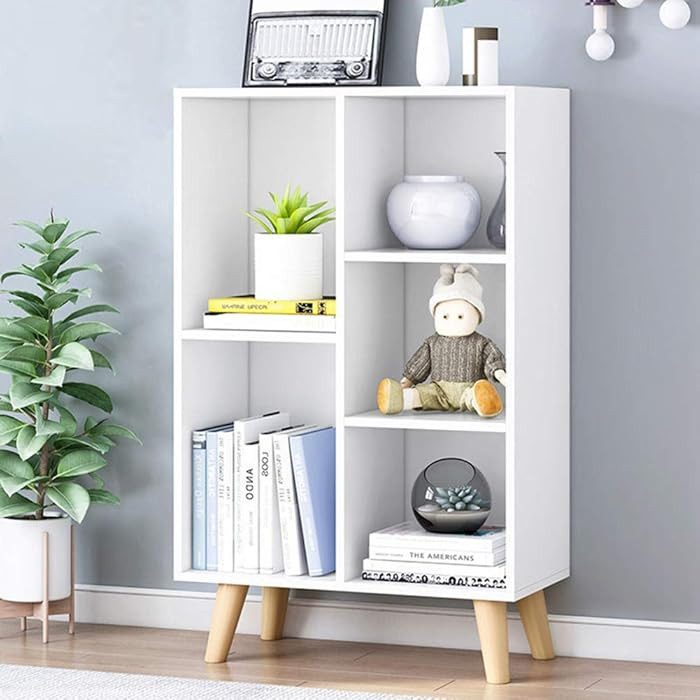 IOTXY Wooden Open Shelf Bookcase - 3-Tier Floor Standing Display Cabinet Rack with Legs, 5 Cubes ... | Amazon (US)