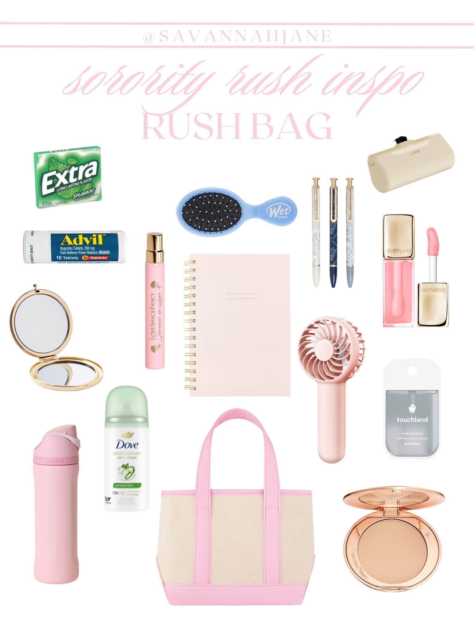Rush bag essentials!! Bama rush | sorority rush | sorority rush bag | SMU rush | rush bag must haves | chic rush bag | 

#LTKU #LTKStyleTip #LTKFindsUnder50