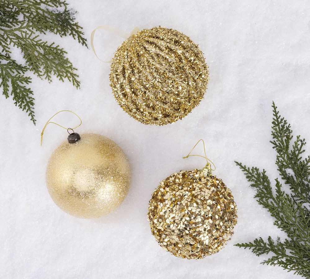Shatterproof Gilded Gold Star Ornament Sets | Pottery Barn (US)