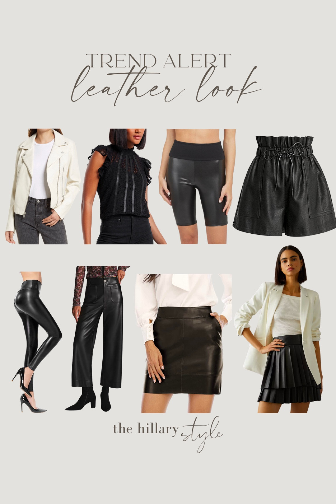 Fall Fashion Trend Alert: Leather-Look. Leather and faux leather are in this fall in jackets, leggings, skirts, shorts, bike shorts, pants and details. Leather skirt, leather leggings, leather jacket, leather pants.

#LTKSeasonal #LTKworkwear #LTKstyletip