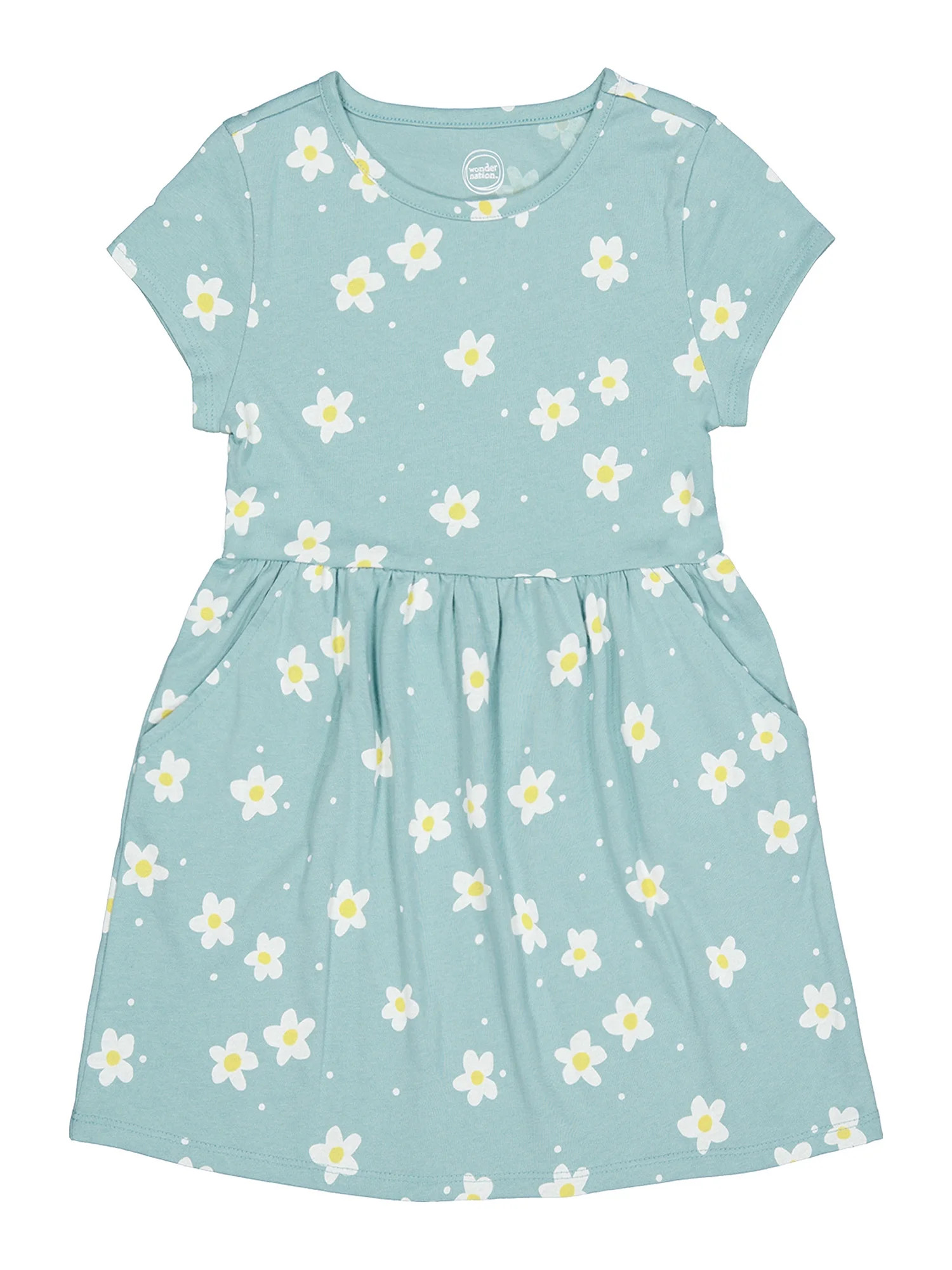 Wonder Nation Girls Short Sleeve Play Dress, Sizes 4-18 & Plus | Walmart (US)