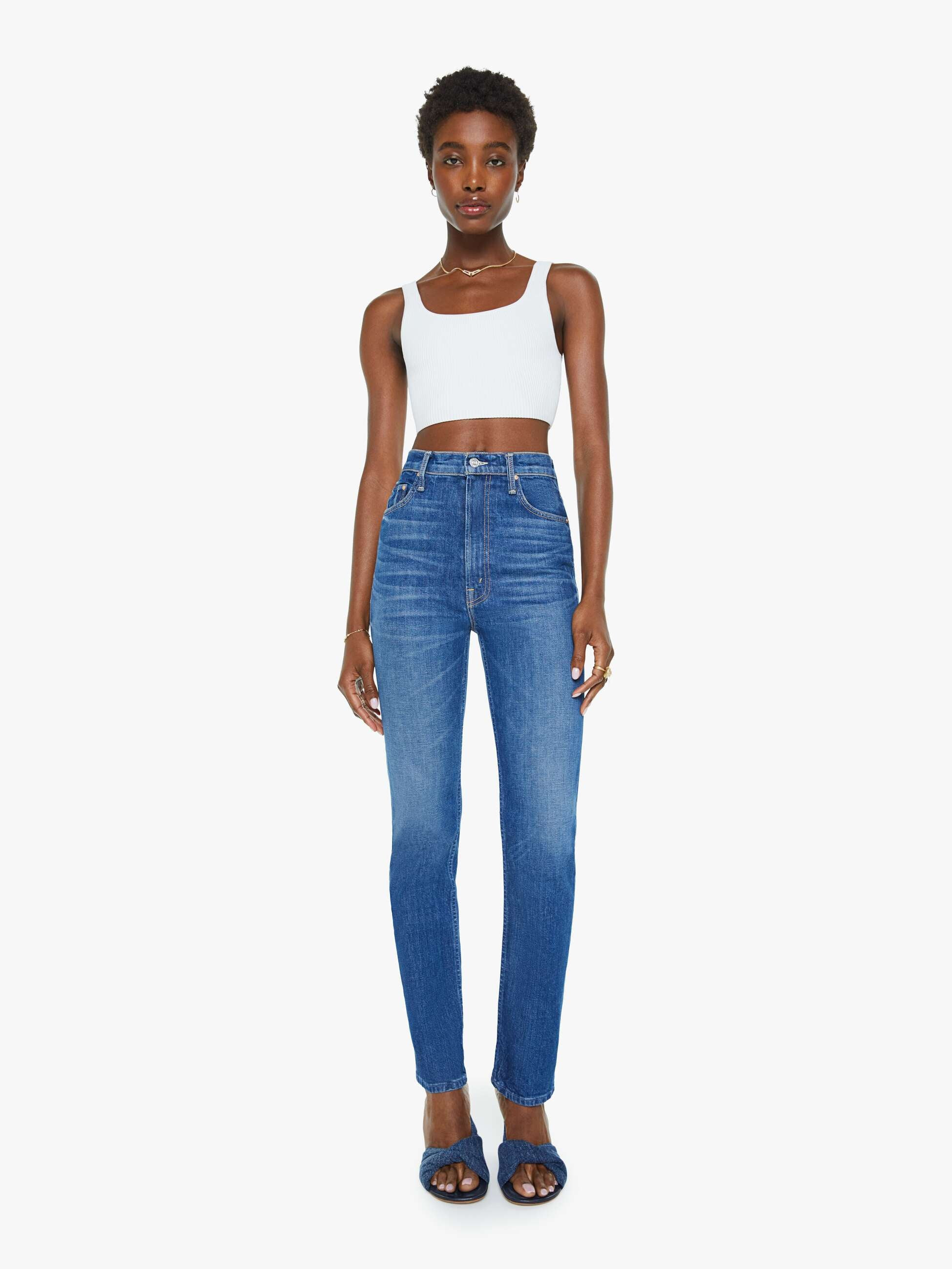 High Waisted Rider Skimp - Penal Code | Mother Denim