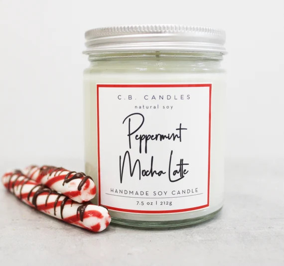 Peppermint Mocha Latte 100% Soy Candle Cafe/christmas Scent | Etsy | Etsy (US)