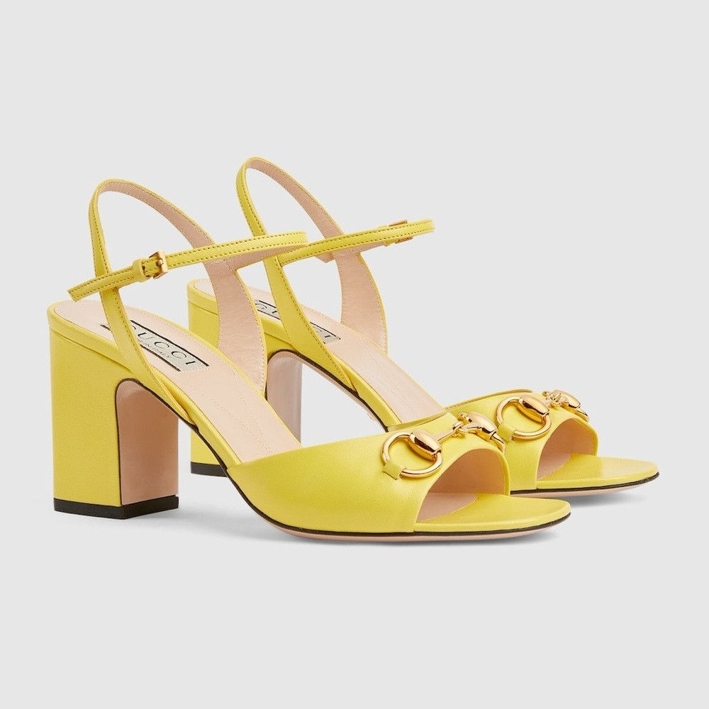 Gucci Yellow Heeled Sandals | Poshmark