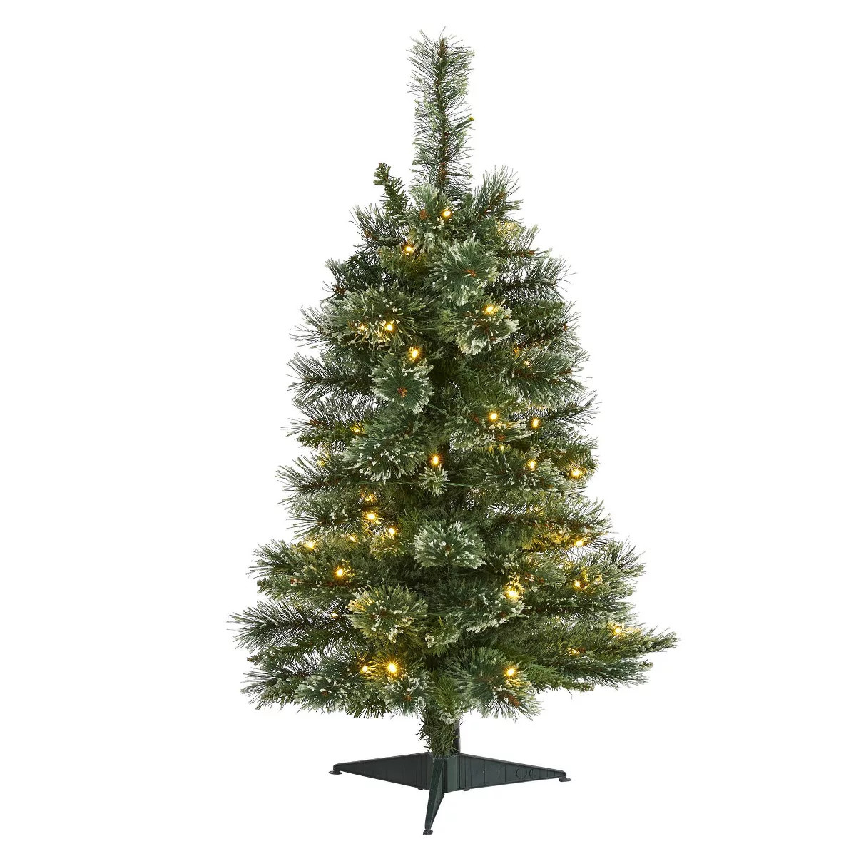 3ft Nearly Natural Pre-Lit LED Wisconsin Snow Tip Pine Artificial Christmas Tree Clear Lights | Target
