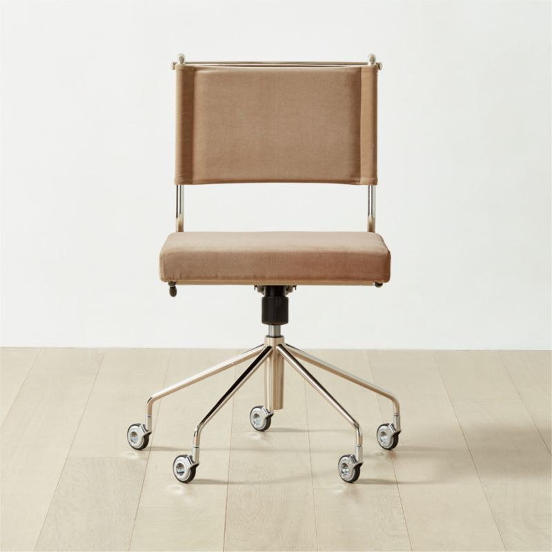 Vicino Modern Beige Velvet Office Chair | CB2 | CB2